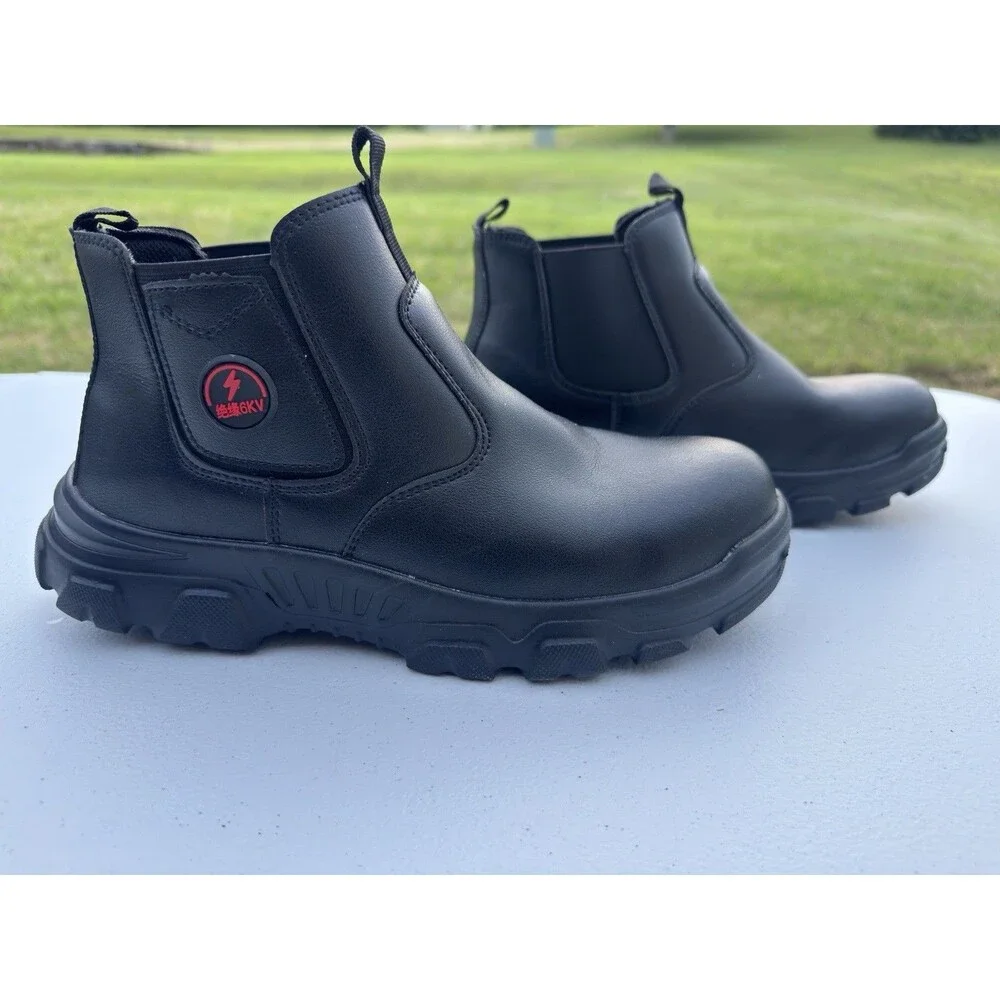 MBBKV Men's Chelsea Boots Soft Toe Slip On Lug Sole Casual Streetwear EU 42